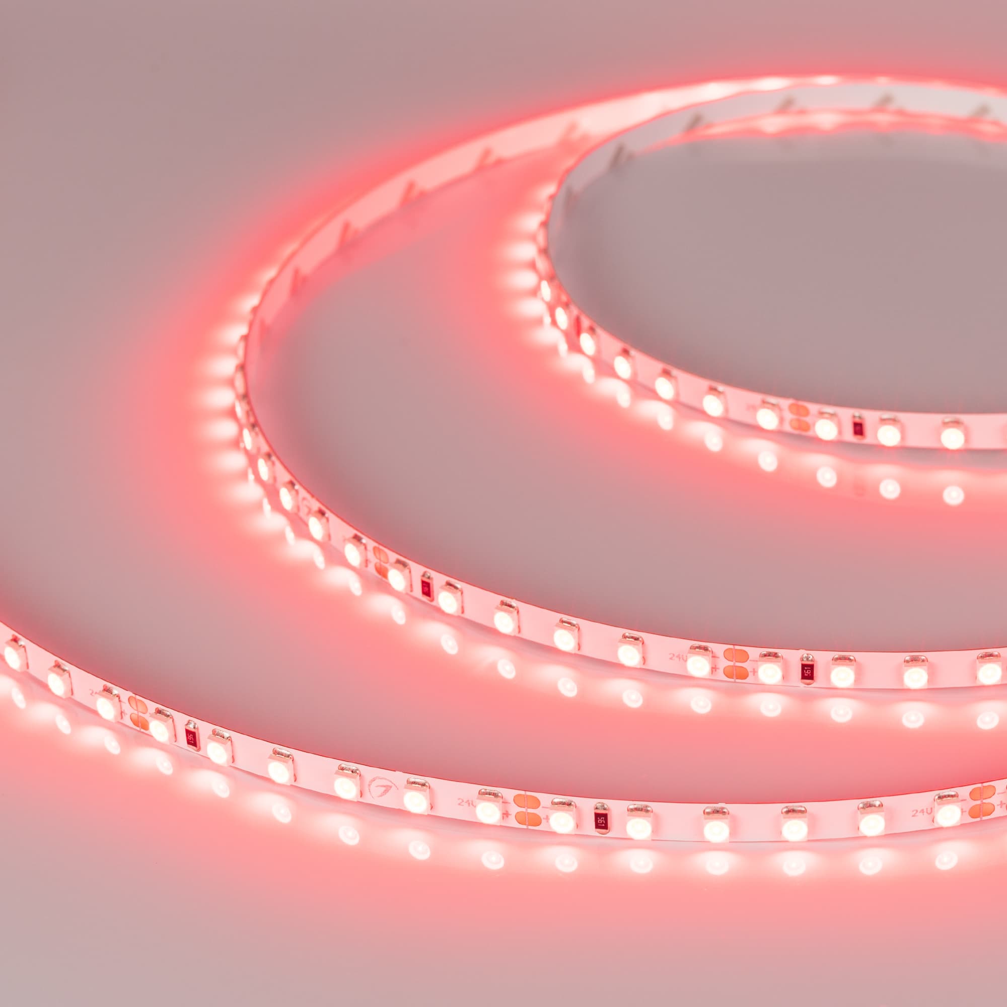 Лента светодиодная 9.6 Вт/м 24В Красный IP20 120LED/м RT-A120-5mm SMD 2835 5 м