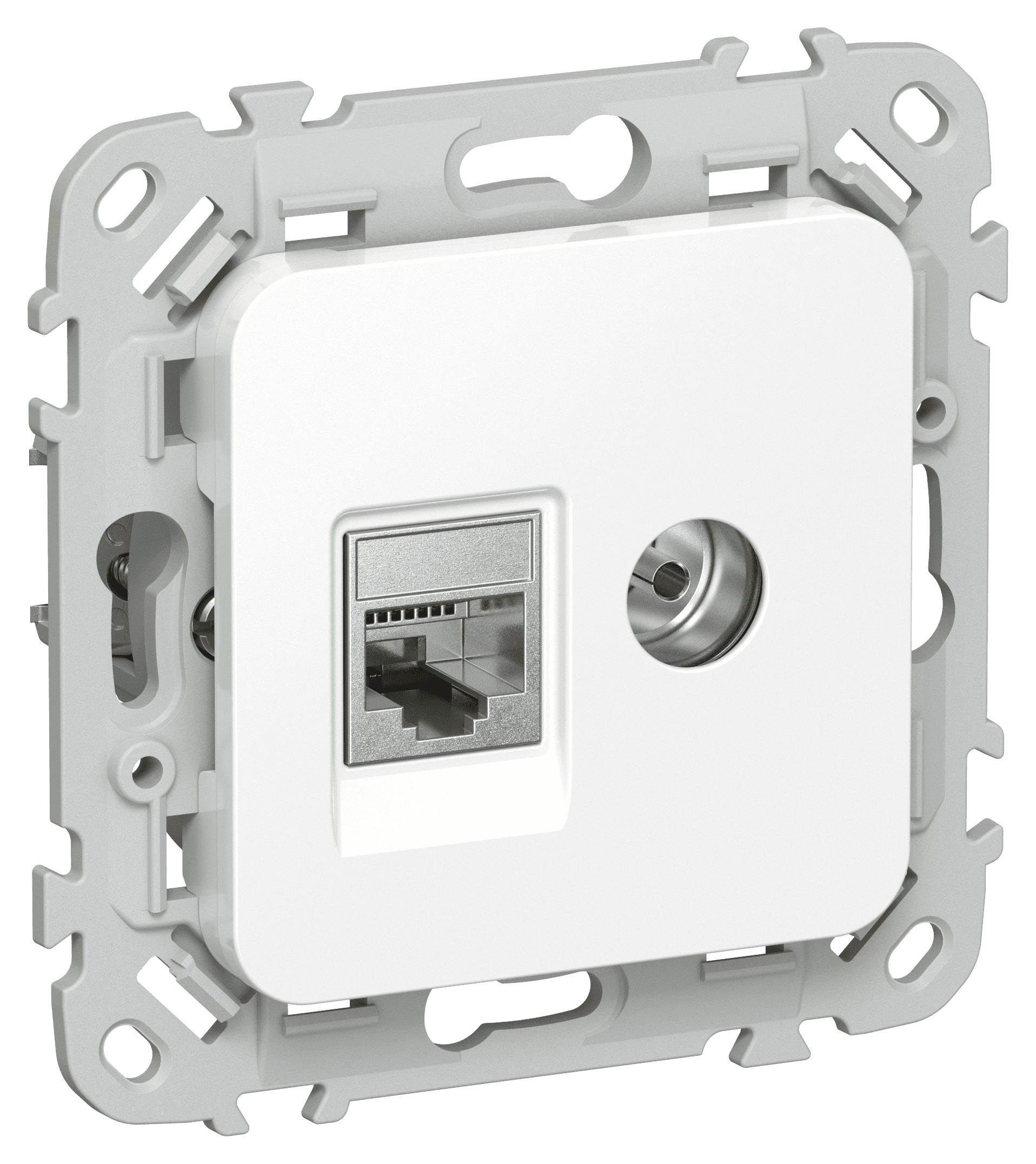 FLITE Розетка 2-местная RJ45/TV категория 6 STP РКТВ6-2-1-ФлБ белый IEK