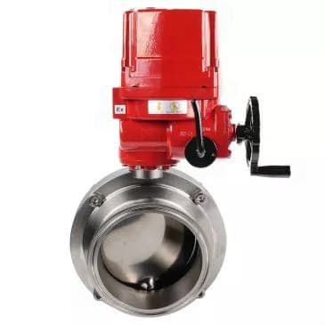 Затвор дисковый поворотный кламповый 304-304-EPDM-2W-C-H Ду65 Ру10 корпус пищевая нержавеющая сталь 304, уплотнение EPDM, с электроприводом EX-010 220В
