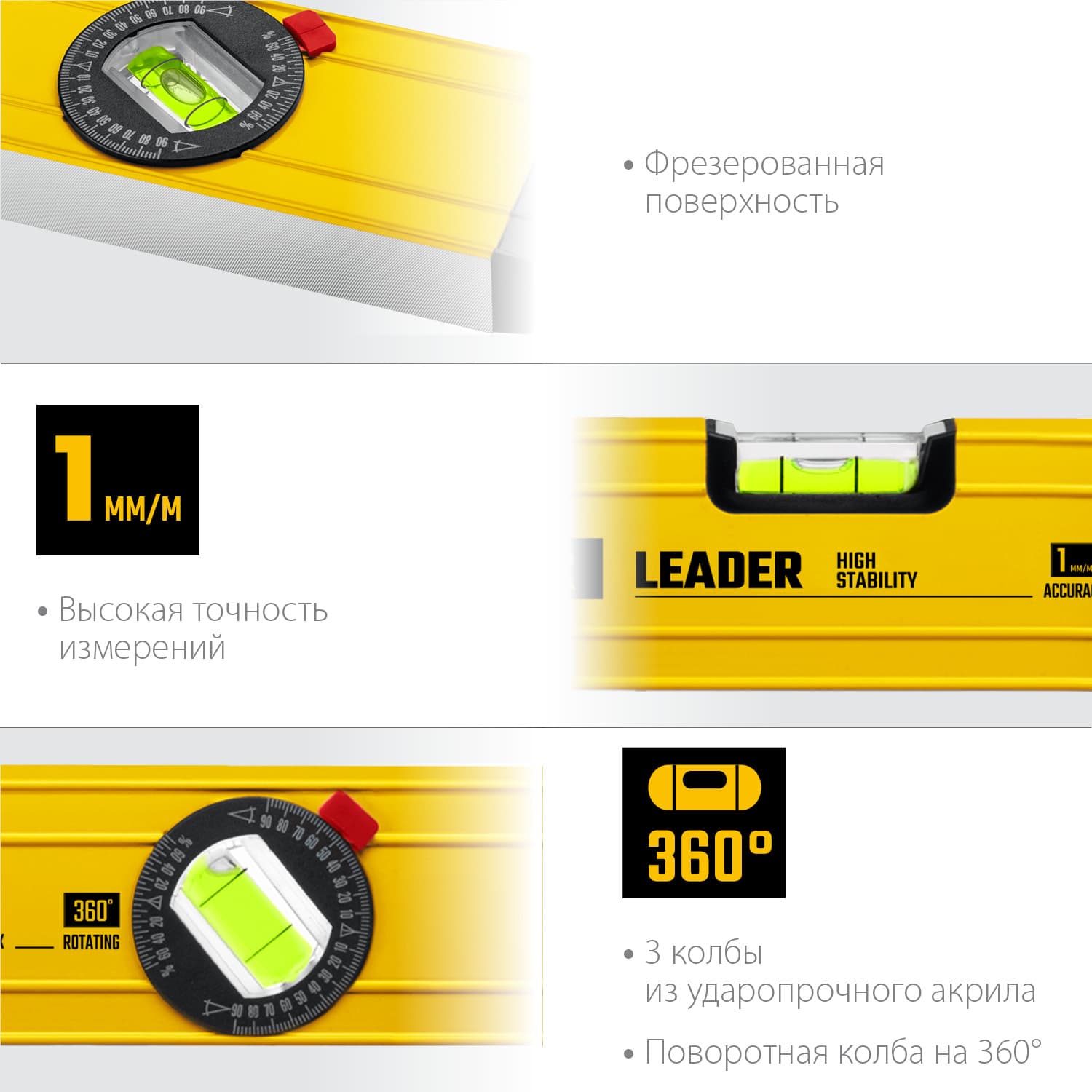 Уровень строительный Leader 400 мм