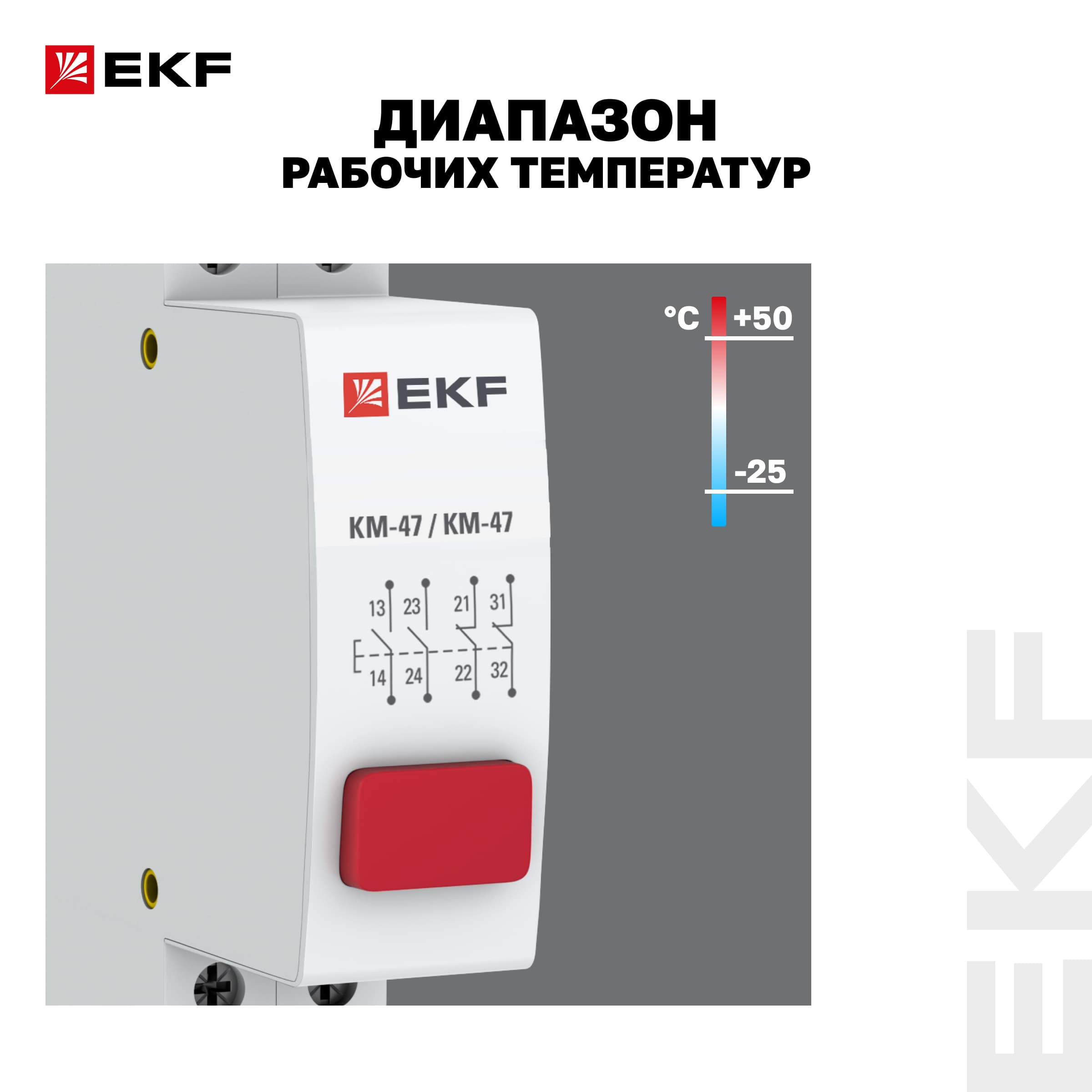 Кнопка модульная КМ-47 (красная) PROxima