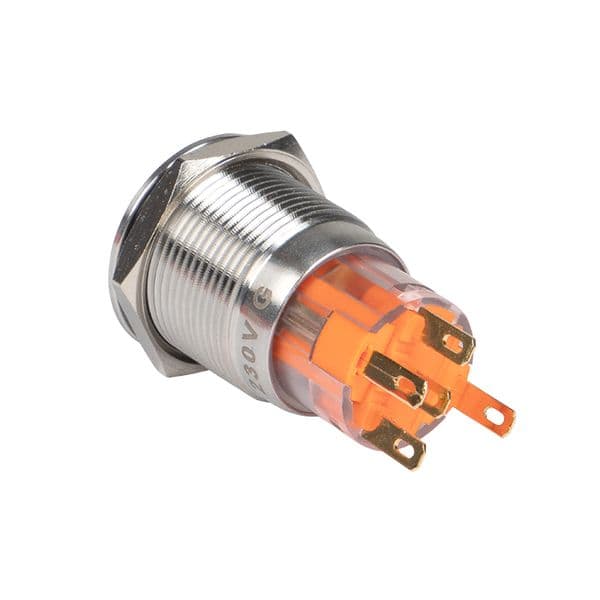 Кнопка S-Pro67 19 мм с фикс. с белой подсв. 24В PROxima