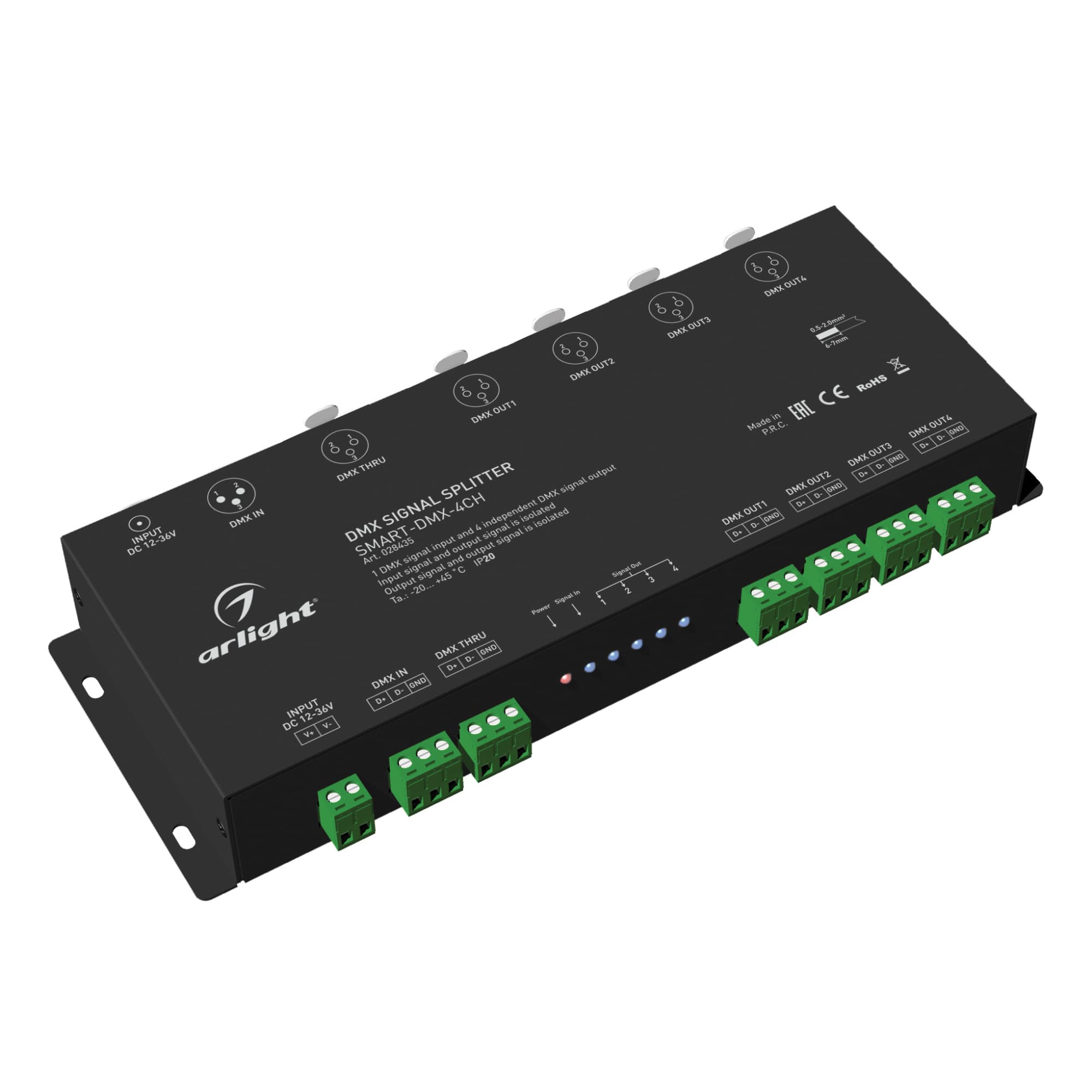 DMX-сплиттер SMART-DMX-4CH 12-36 V XLR3 ARL IP20 металл 5 лет
