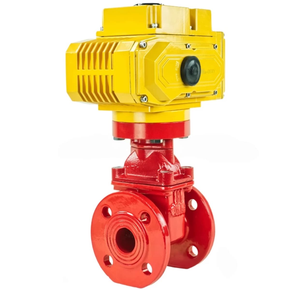 Задвижка клиновая 30ч939р GGG50-GGG50-EPDM-RED Ду150 Ру10/16, фланцевая, корпус чугун GGG50, уплотнение EPDM, c ISO-фланцем и невыдвижным штоком, цвет красный, с электроприводом многооборотным MT-010 220В