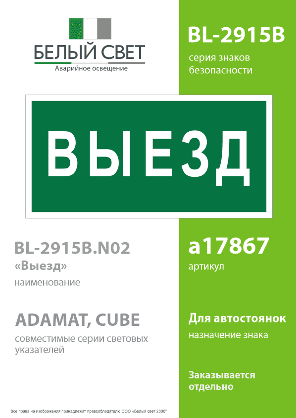 Знак безопасности BL-2915B.N02''Выезд''