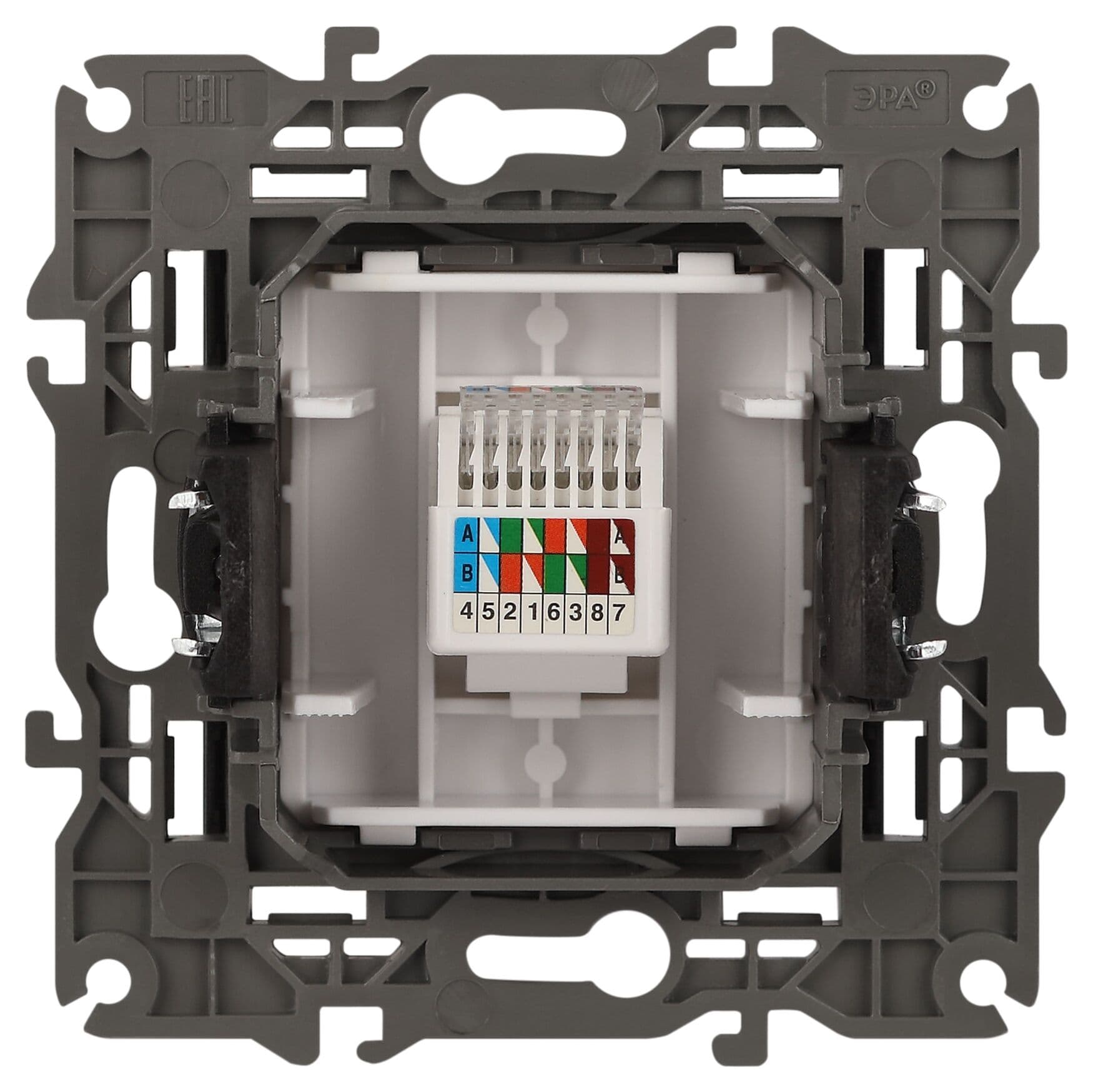 Розетка RJ45, Эра Elegance, антрацит, 14-3107-05