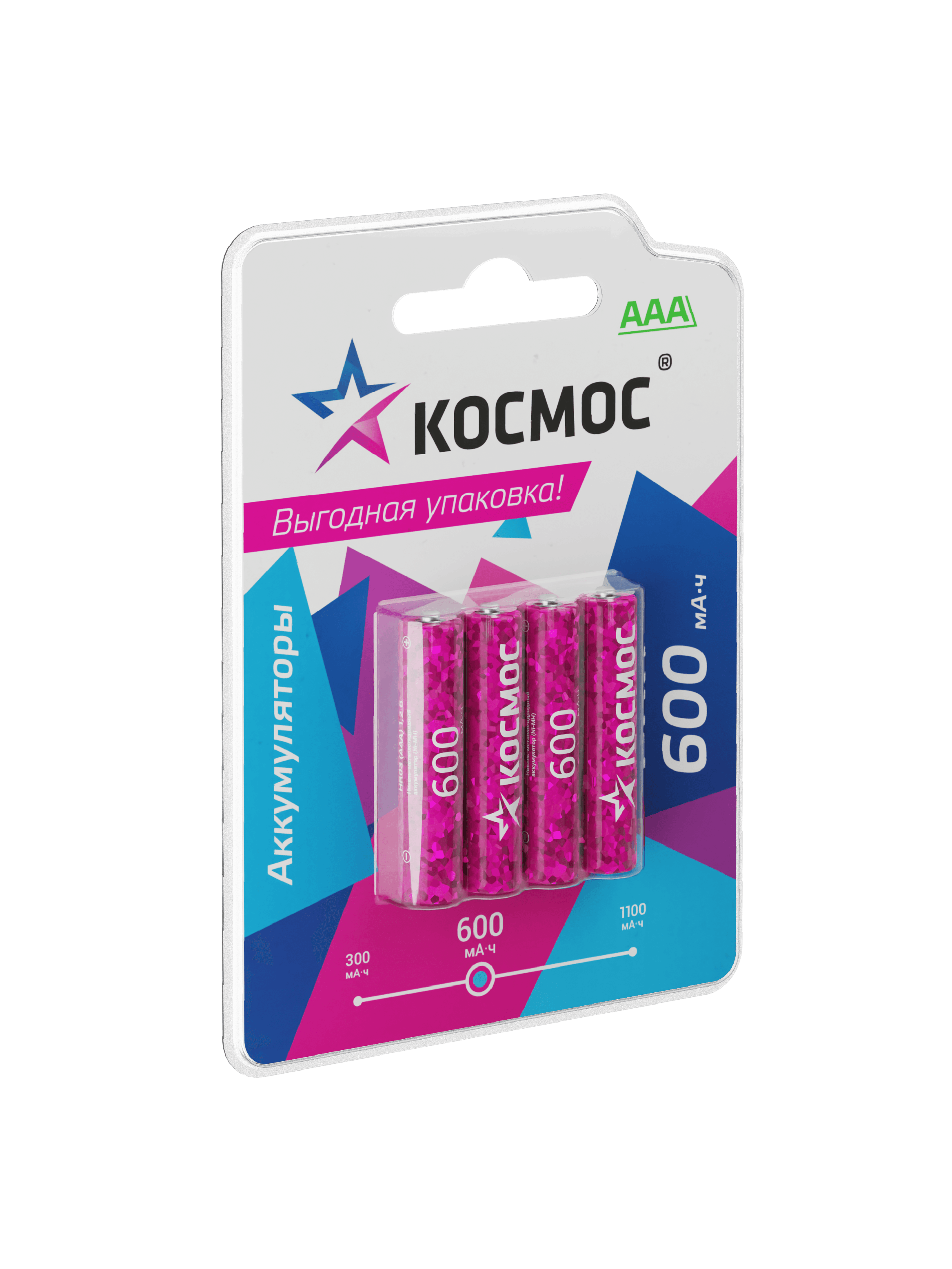 Аккумулятор 600мАч R03 NiMH 4BL,