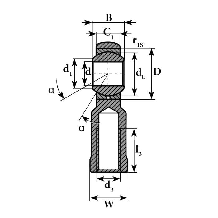 Шарнирный наконечник TSFL12CSS ISKRA