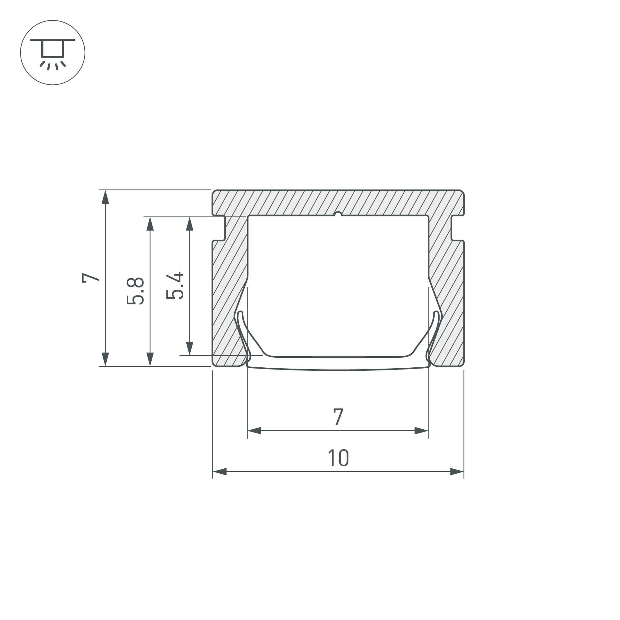 Профиль PIK-1007-3000 ANOD (Алюминий)