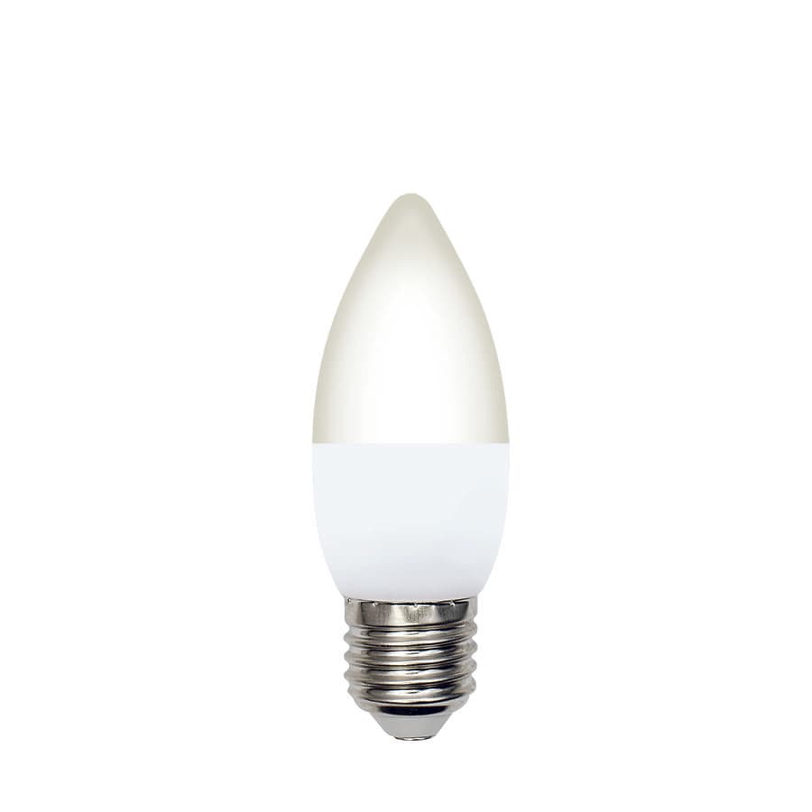 Лампа светодиодная LED-C37-5W/3000K/E27/FR/SLS Форма свеча матовая Теплый белый свет (3000K) ТМ Volpe
