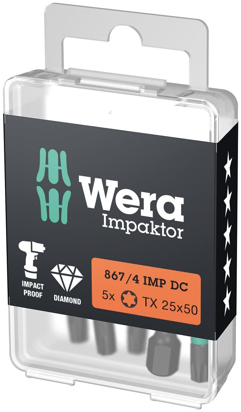 Бита ударная 867/4 IMP DC Impaktor TORX алмазное покрытие хвостовик 1/4 E 6.3 TX 25X50 мм