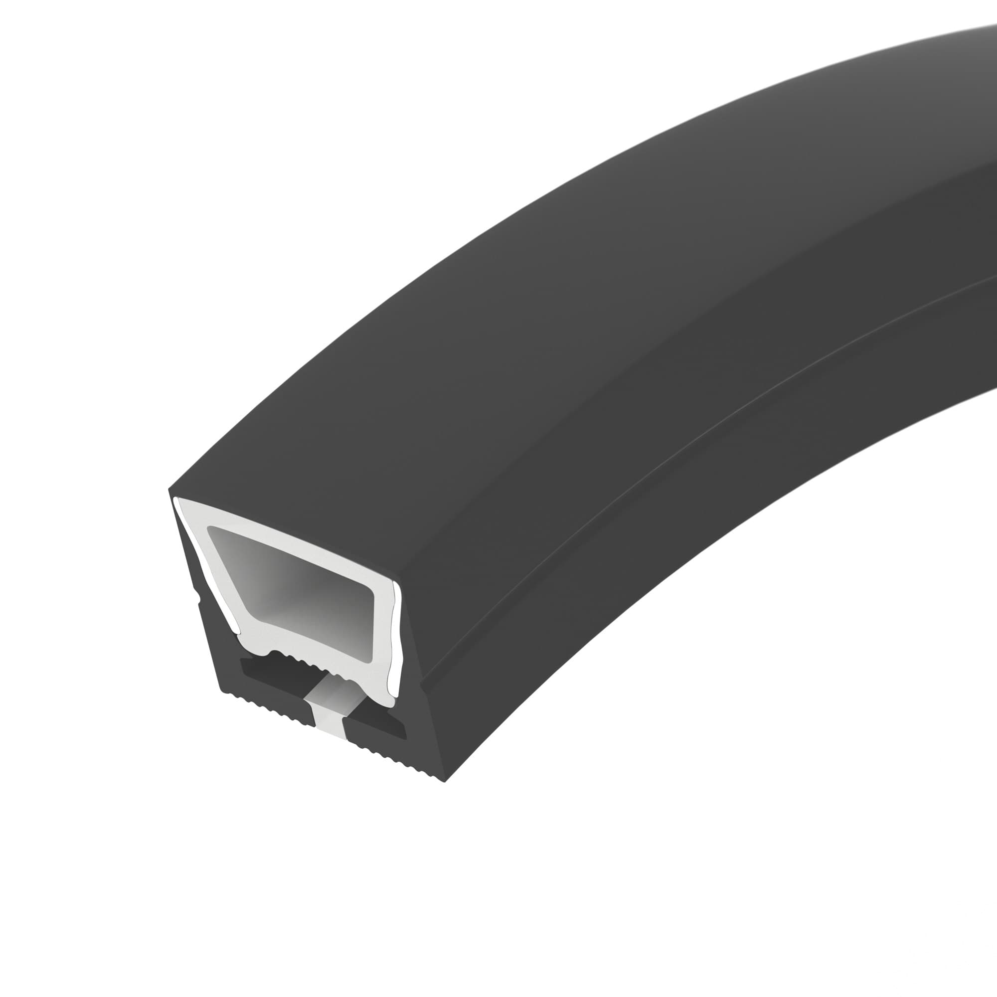 Профиль силиконовый WPH-FLEX-1616-TOP-S11-5m FULL BLACK (Силикон)