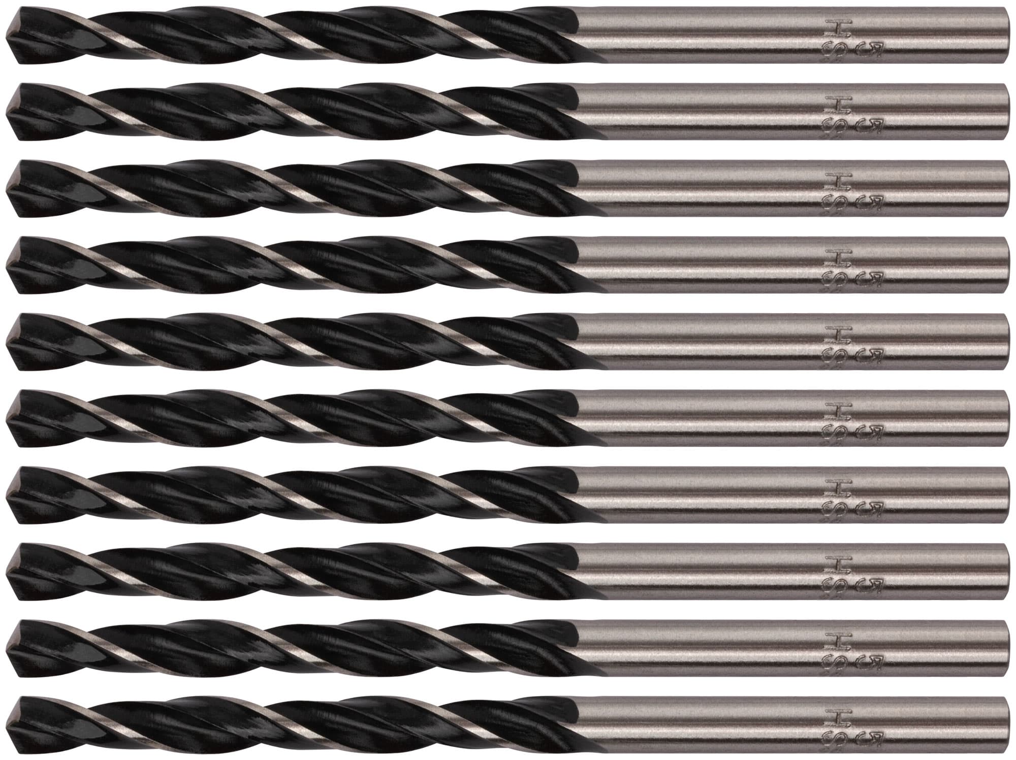 Сверла по металлу HSS черненые 5.0x86 мм (10 шт)