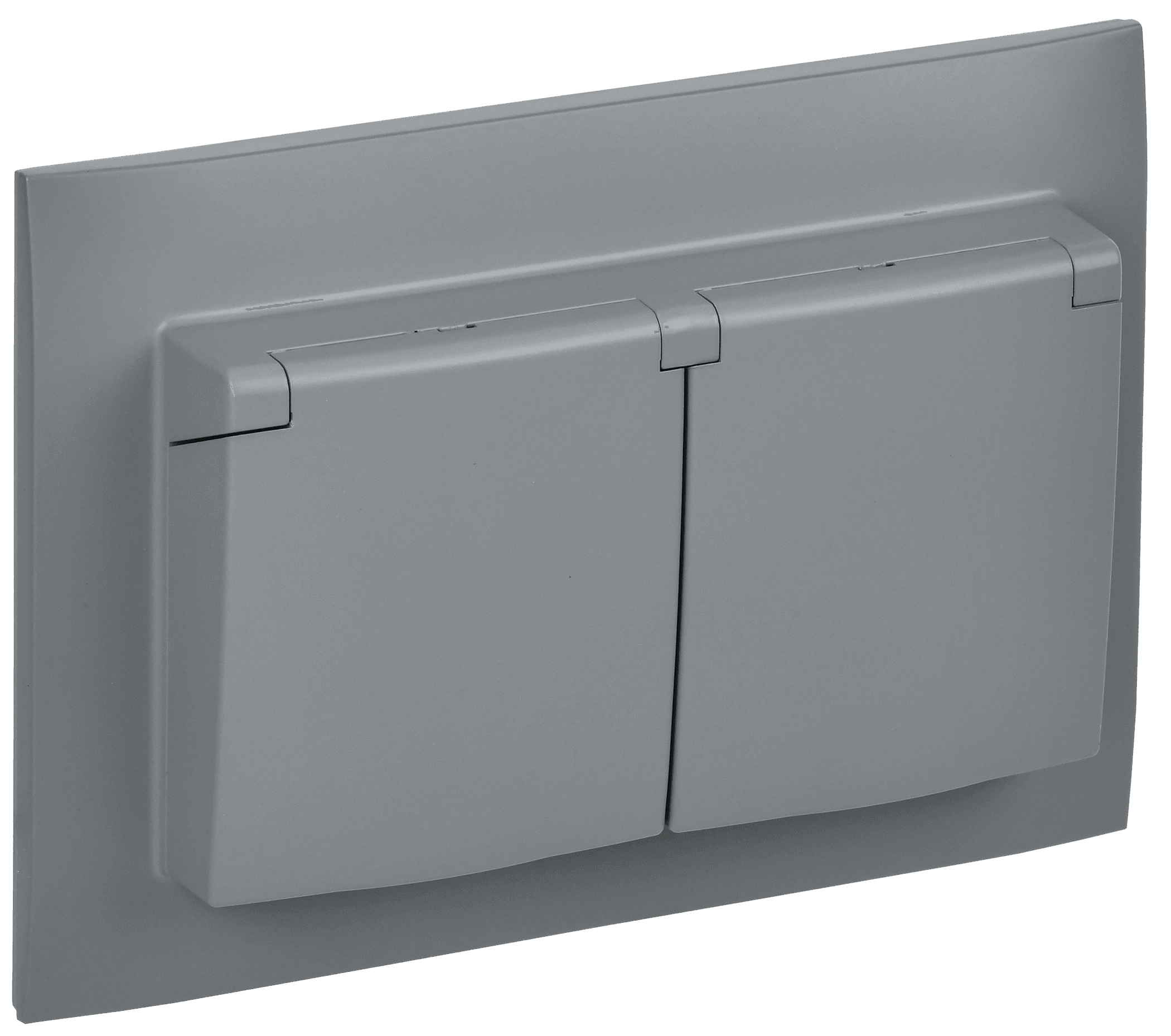 SKANDY Розетка 2-местная и крышкой 16А в сборе IP44 SK-R12Gr серый IEK