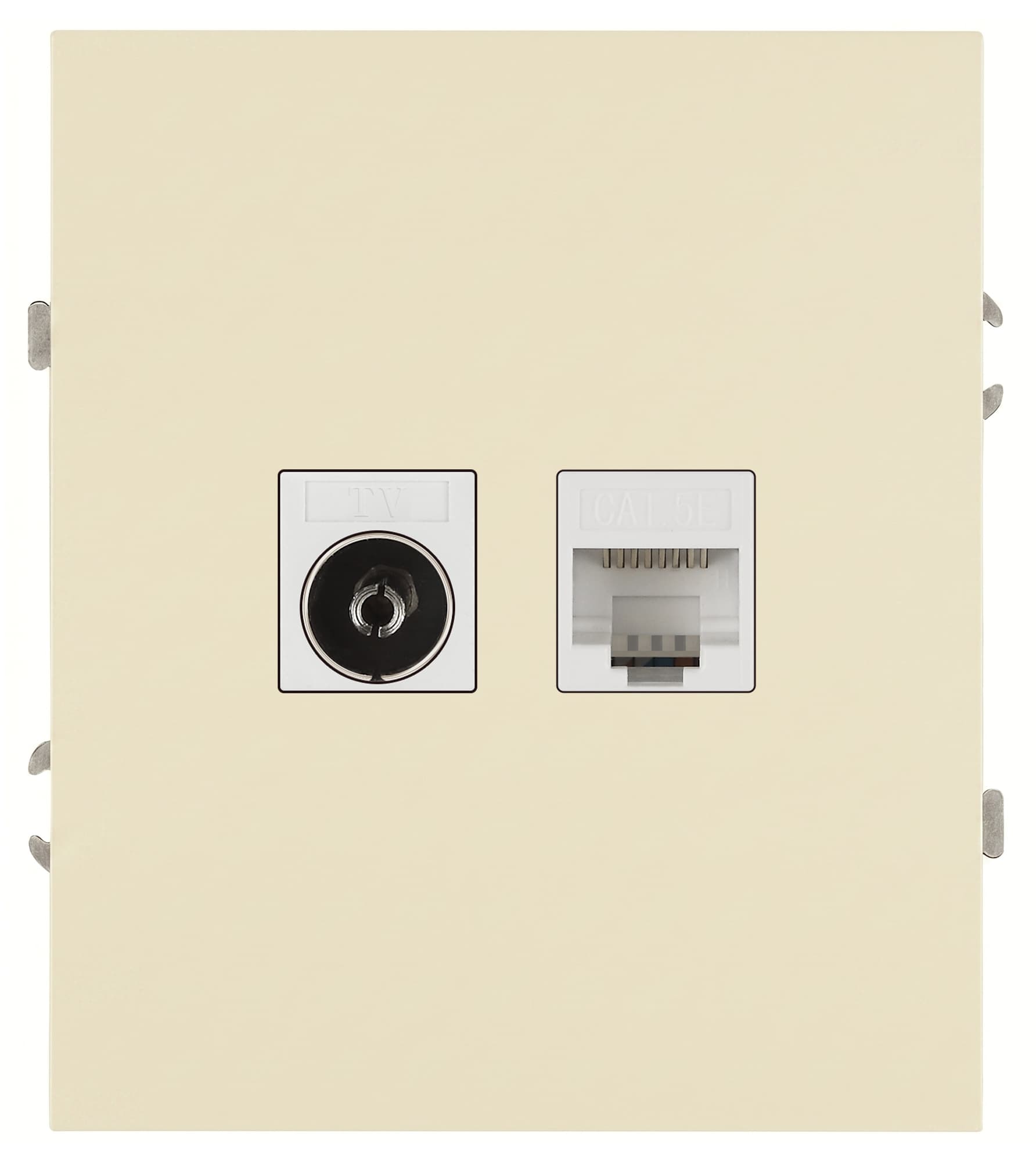 Розетка скрытого монтажа в рамку комбинированная RJ45+TV слоновая кость 16-3110-02 Arktik
