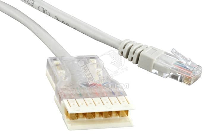 Патч-корд 110 тип-RJ45 1 пара LSZH серый (1м)