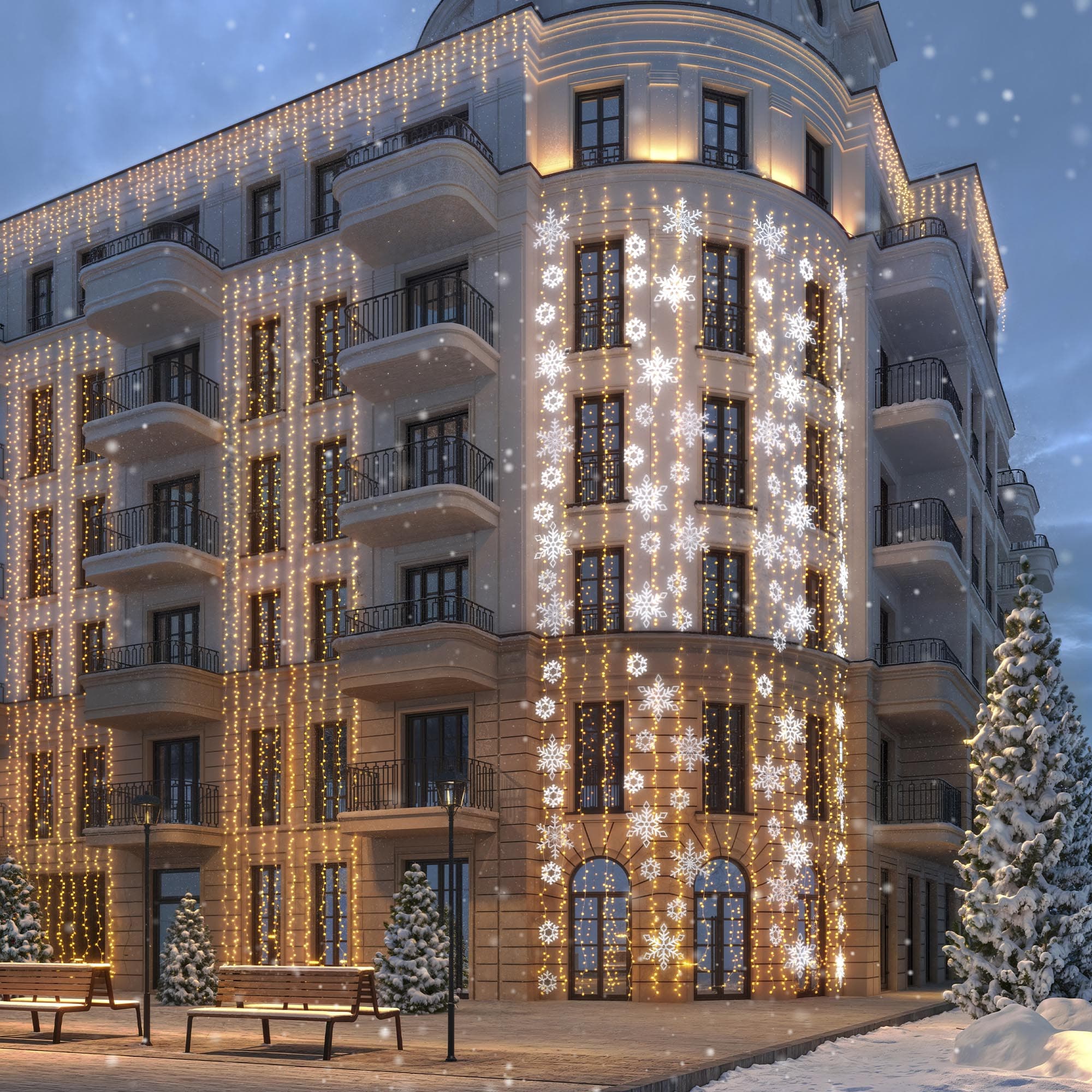 Фигура ARD-SNOWFLAKE-M7-450x375-126LED White 230V, 7.5W Ardecoled, IP65