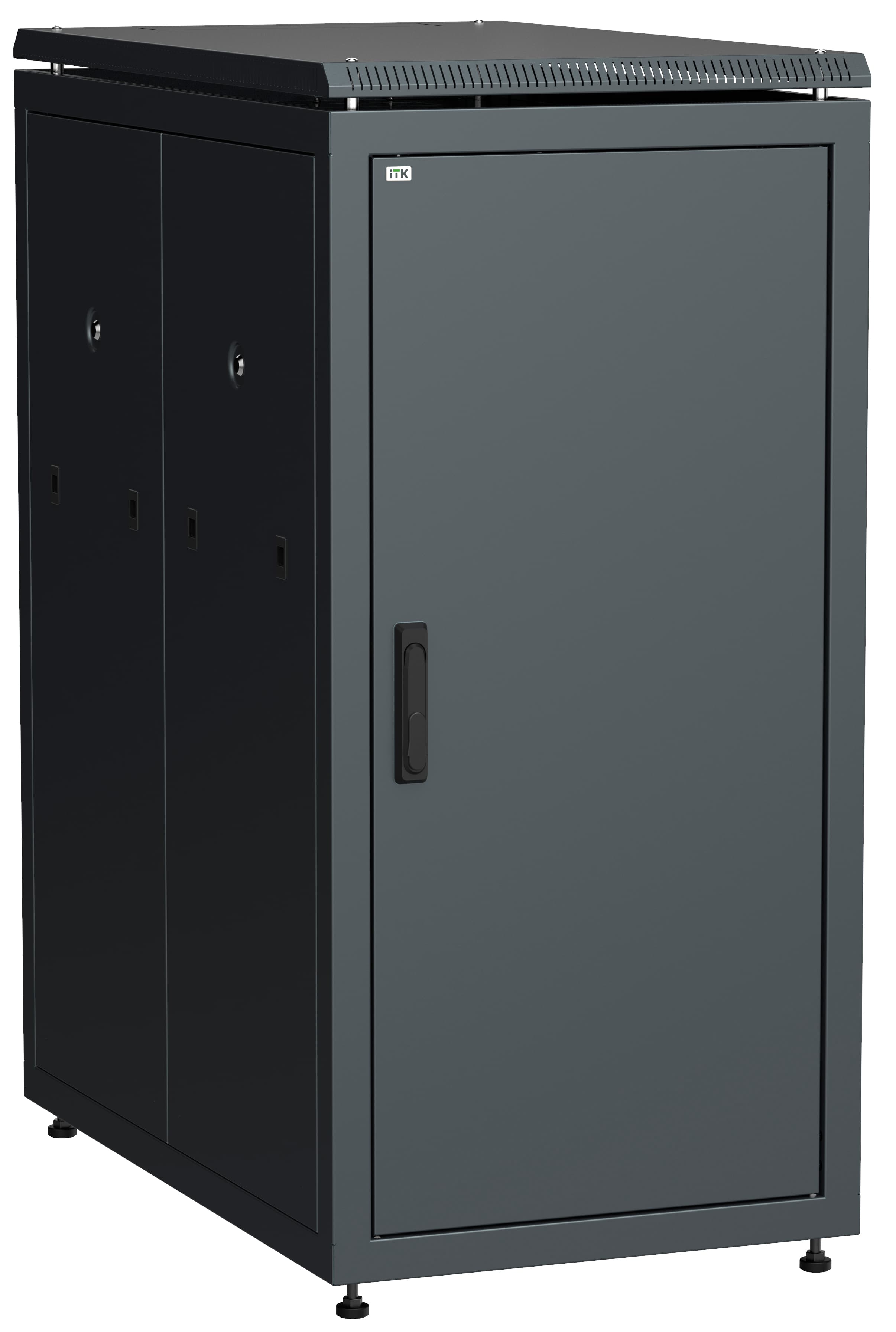 Шкаф сетевой 19дюйм LINEA N 28U 600х1000 мм металлическая передняя дверь черный