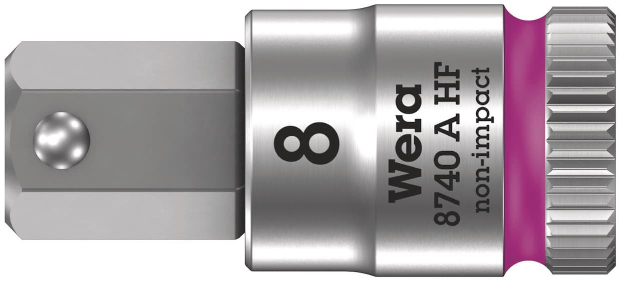 Головка торцевая 8740 A Hex-Plus HF Zyklop со вставкой под внутренний шестигранник DR 1/4 с функцией фиксации крепежа 8X28 мм