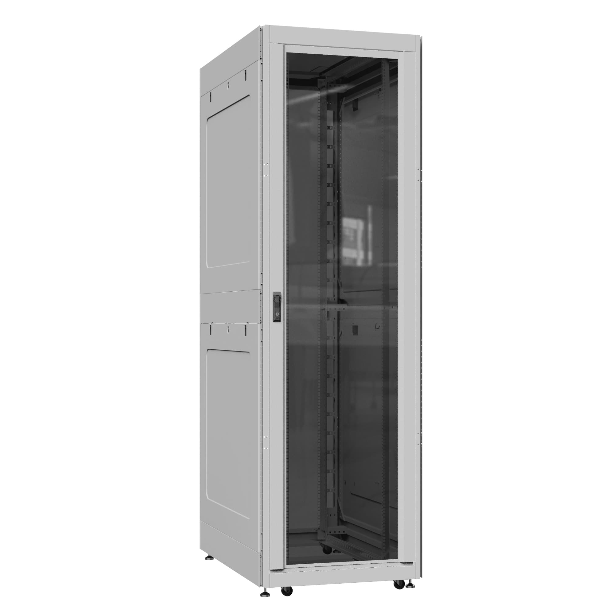 Шкаф серверный 52U 800х1000 передняя дверь: стекло IP41. задняя дверь: без. боковые панели: глухой металл. цвет: серый RAL7035