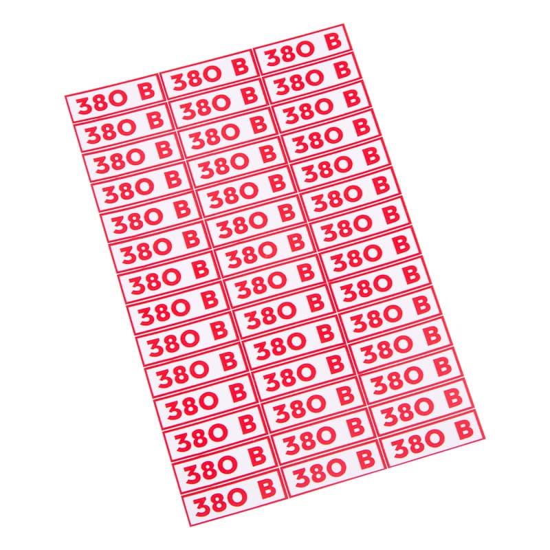 Наклейка знак электробезопасности 380 В 10*30 мм (42 шт на листе), REXANT