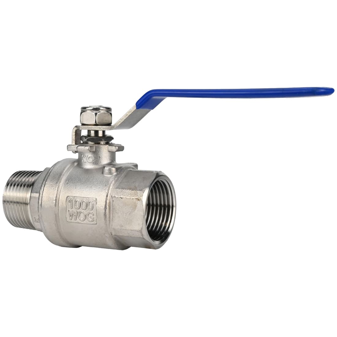 Кран шаровой 304-304-PTFE-FP-T-H ВР/НР Ду15 Ру63 нержавеющая сталь AISI 304, полнопроходной, внутренняя резьба/наружная резьба, уплотнение PTFE, ручка-рычаг
