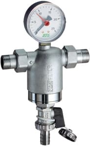 Фильтр 3/4', НР-НР, 100 мкм, с манометром, Tmax: 95 С, 25 бар