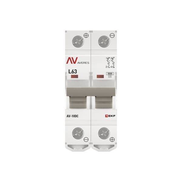 Выключатель автоматический AV-10 DC 2P 63A (L) 10kA AVERES