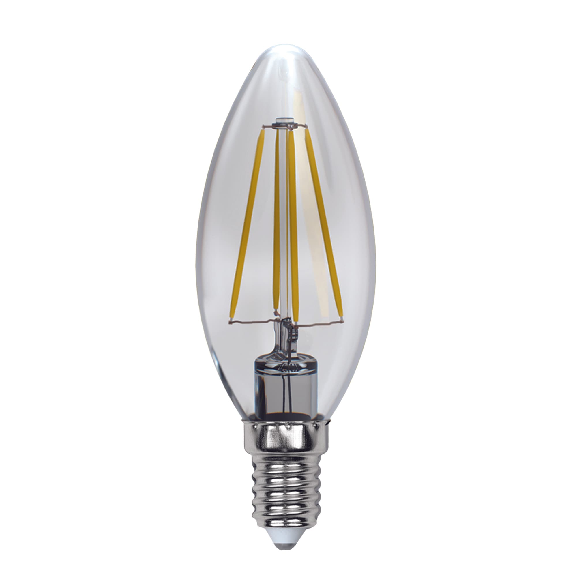 Лампа светодиодая LED-C35-13W/3000K/E14/CL PLS02WH. Форма свеча, прозрачная, Серия Sky, Теплый белый свет (3000К)