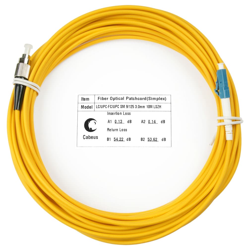 Патч-корд оптический simplex 10м LC-FC 9/125 sm LSZH