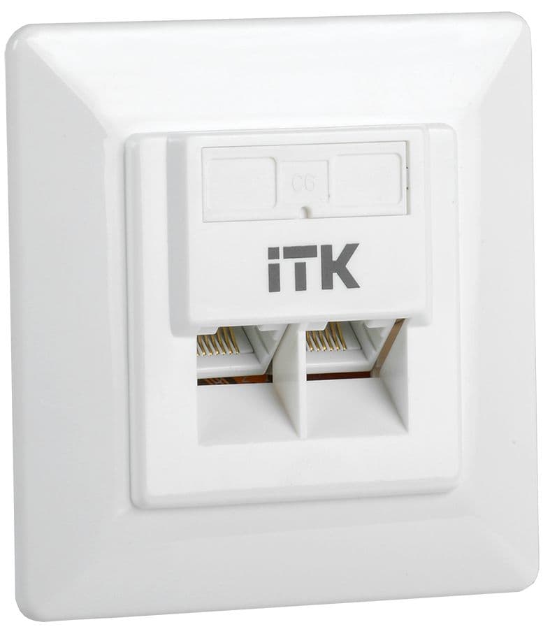 Розетка информационная внутренняя RJ45 кат. 6 UTP 2 порта
