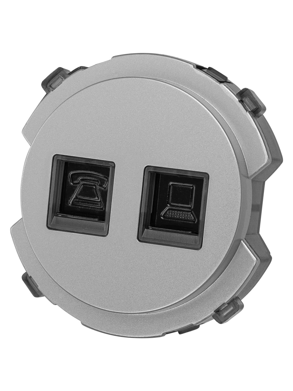 Розетка телефонная RJ11 + компьютерная RJ45 платина  Байкал TDM