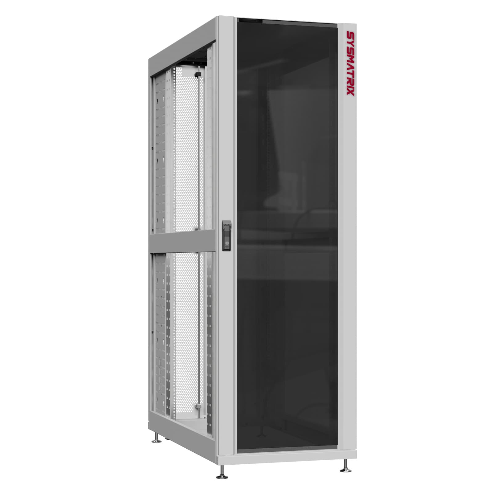 Шкаф серверный 42U 600х1200 передняя дверь: стекло IP41. задняя дверь: двустворчатая перфорированная IP20. боковые панели: без. цвет: серый RAL7035 