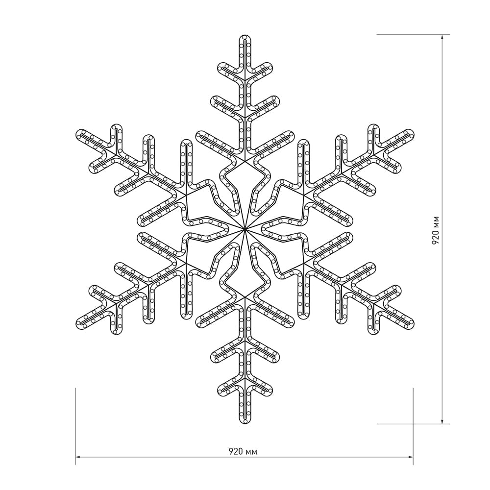 Фигура ARD-SNOWFLAKE-M3-920x920-432LED White 230V, 30W ARDCL, IP65