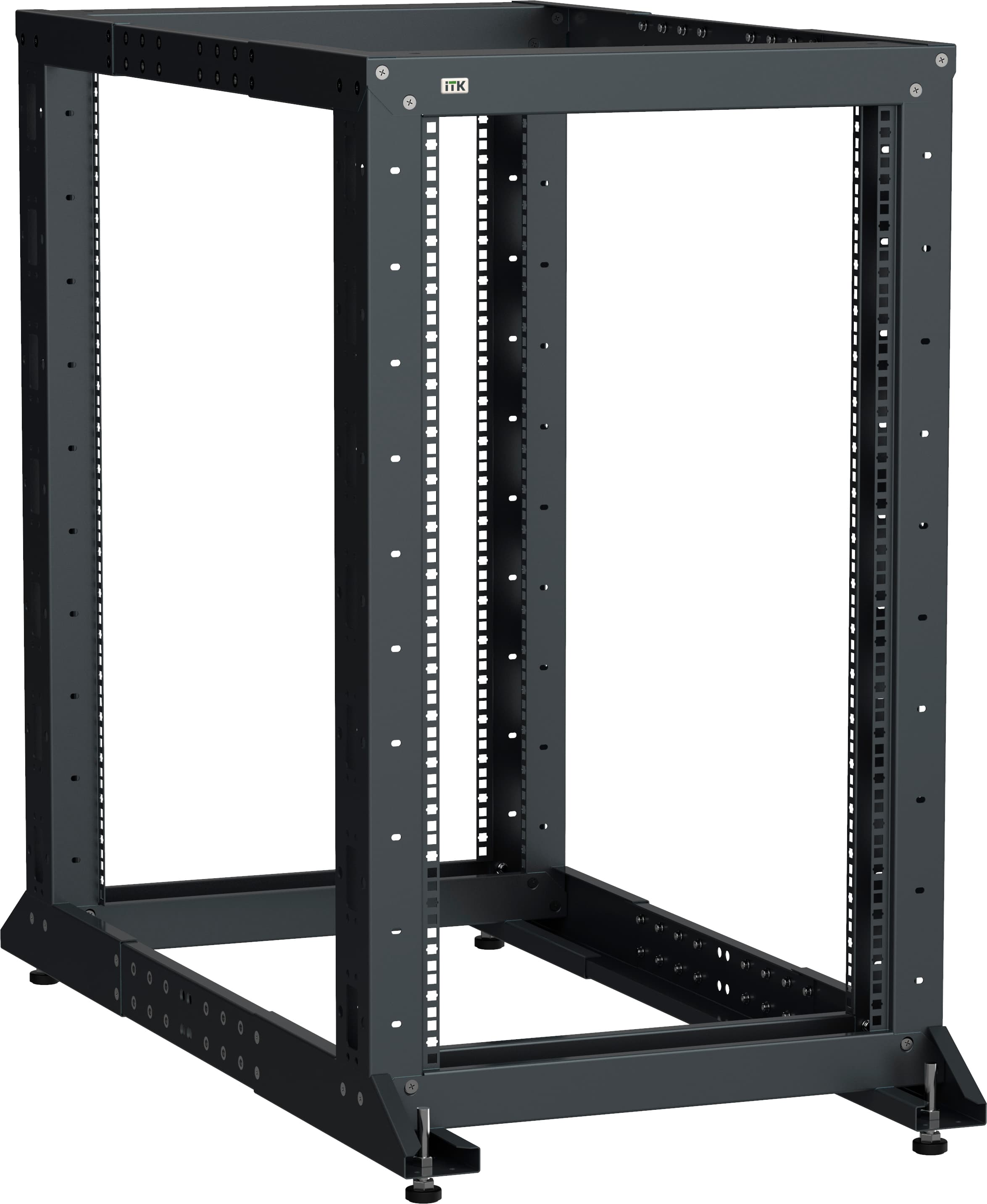 Стойка двухрамная LINEA F 20U 600х600-1000мм черная