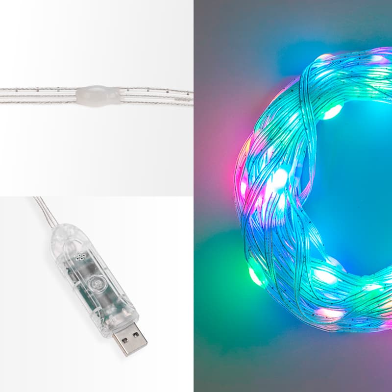 Гирлянда смарт Нить из росы с крупными светодиодами 10 м, 100 RGB-светодиодов