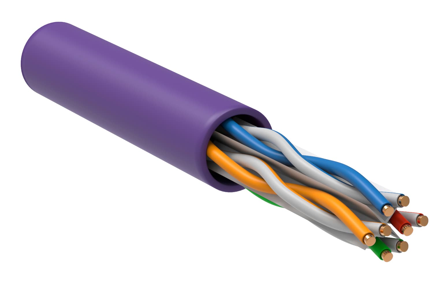 Витая пара U/UTP кат 6 4х2х23AWG solid LSZH 305м фиол