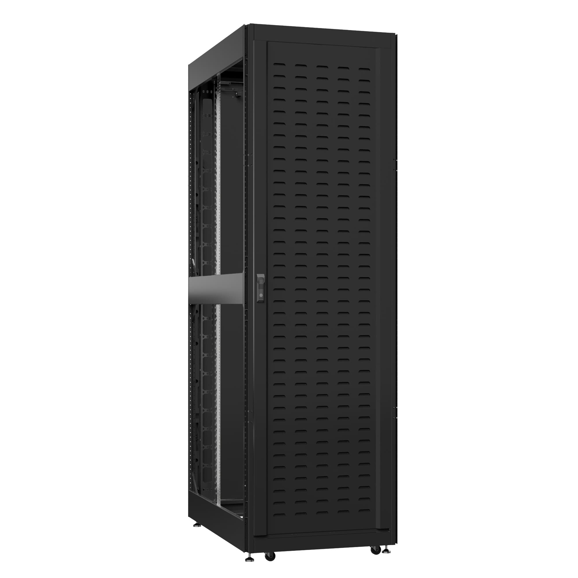 Шкаф серверный 52U 800х1000 передняя дверь: протект IP41. задняя дверь: одностворчатая перфорированная IP20. боковые панели: без. цвет: черный RAL9005 