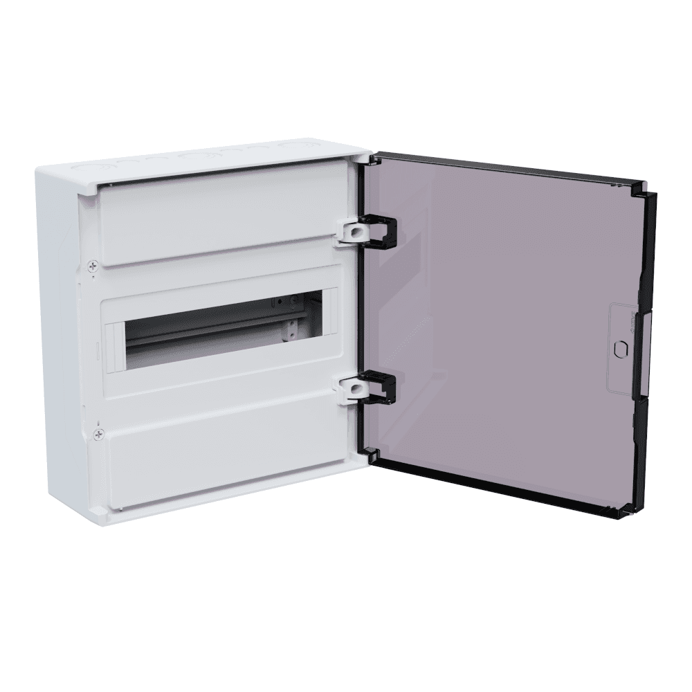 Щит ЩРН-п-12 пластиковый распред. OptiBox Pro 12-NKR-IP40 12м. навесной с пласт. черной прозрач. дверцей  IP40