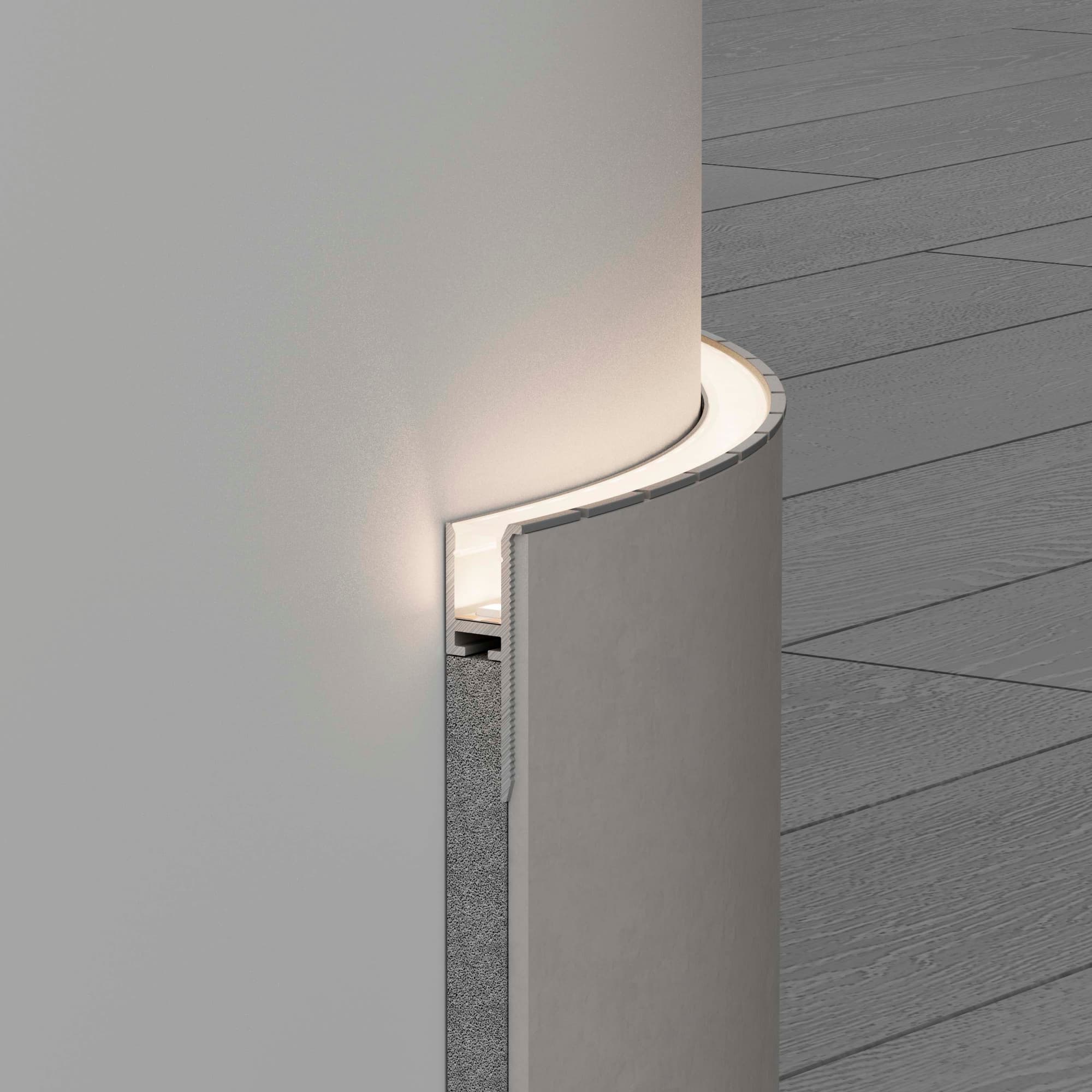 Профиль WALL-FANTOM-BENT-W10-SIDE-2000 ANOD (Алюминий)