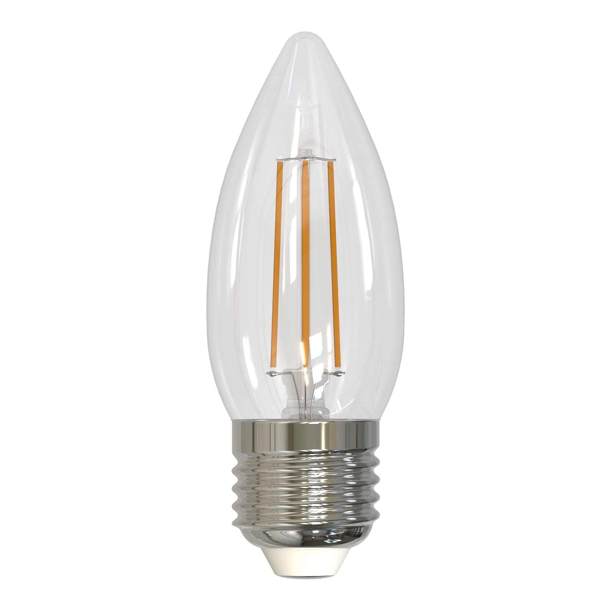 Лампа светодиодная диммируемая LED-C35-5W/WW/E27/CL/DIM GLA01TR форма свеча, прозрачная Air теплый белый свет (3000K) картон ТМ