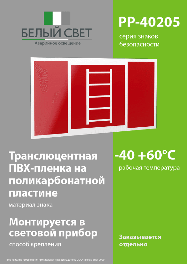 Знак безопасности PP-40205.F03''Пожарная лестница''