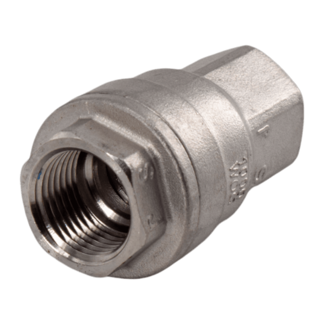 "Обратный клапан муфтовый прямой нержавеющий, AISI304 DN10 (3/8""), (CF8), PN64"