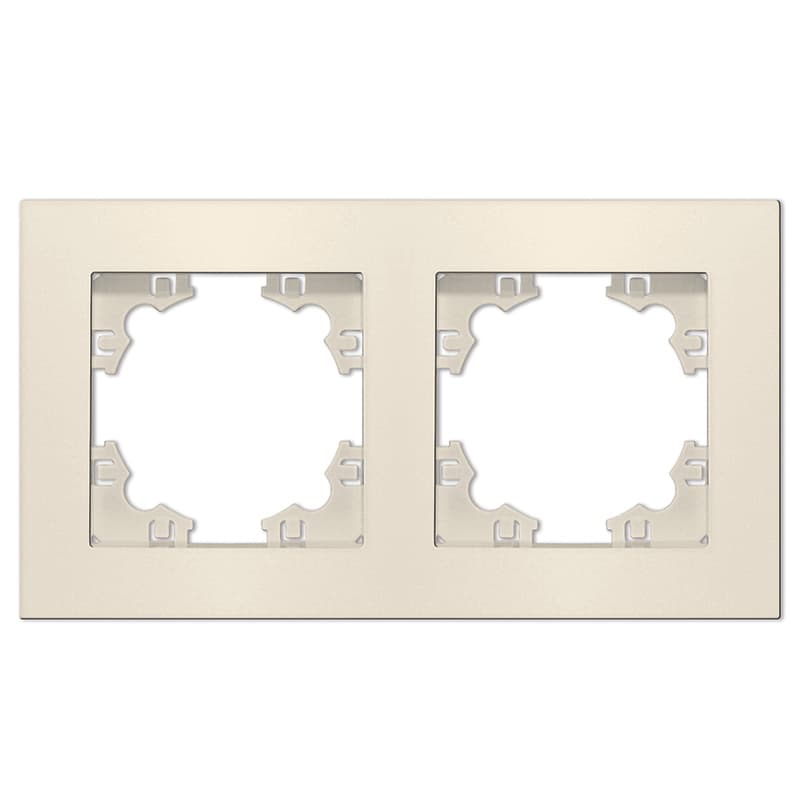 Рамка двухместная горизонтальная Афина слоновая кость (ivory) (еврослот)