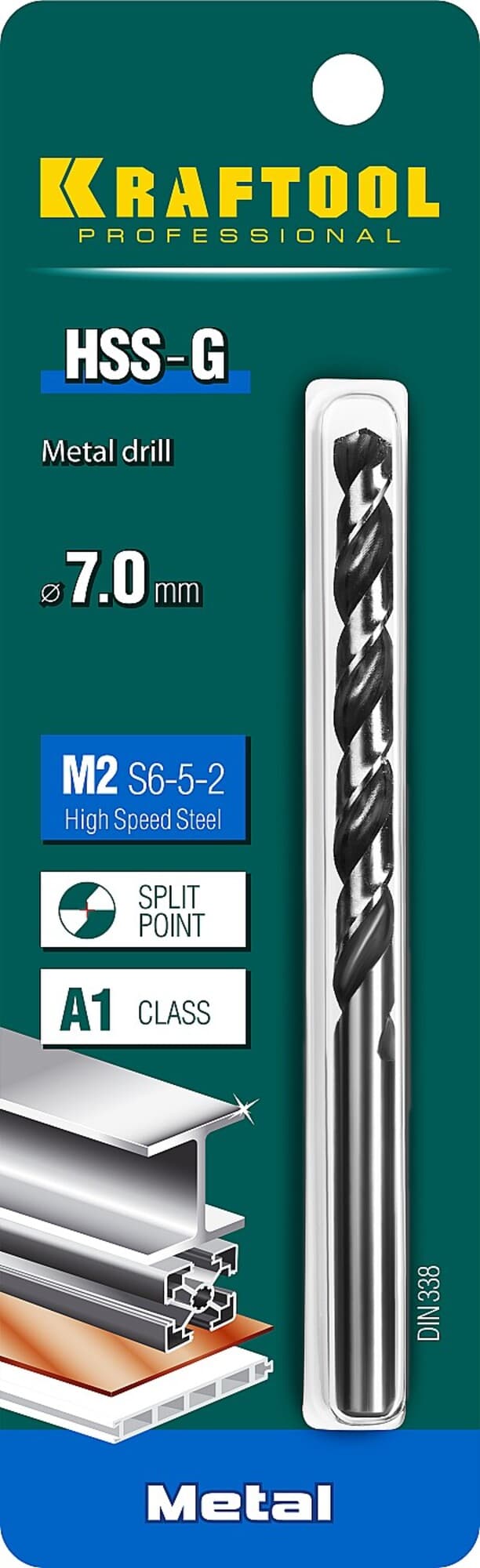Сверло по металлу 7х109мм, HSS-G, сталь М2(S6-5-2)