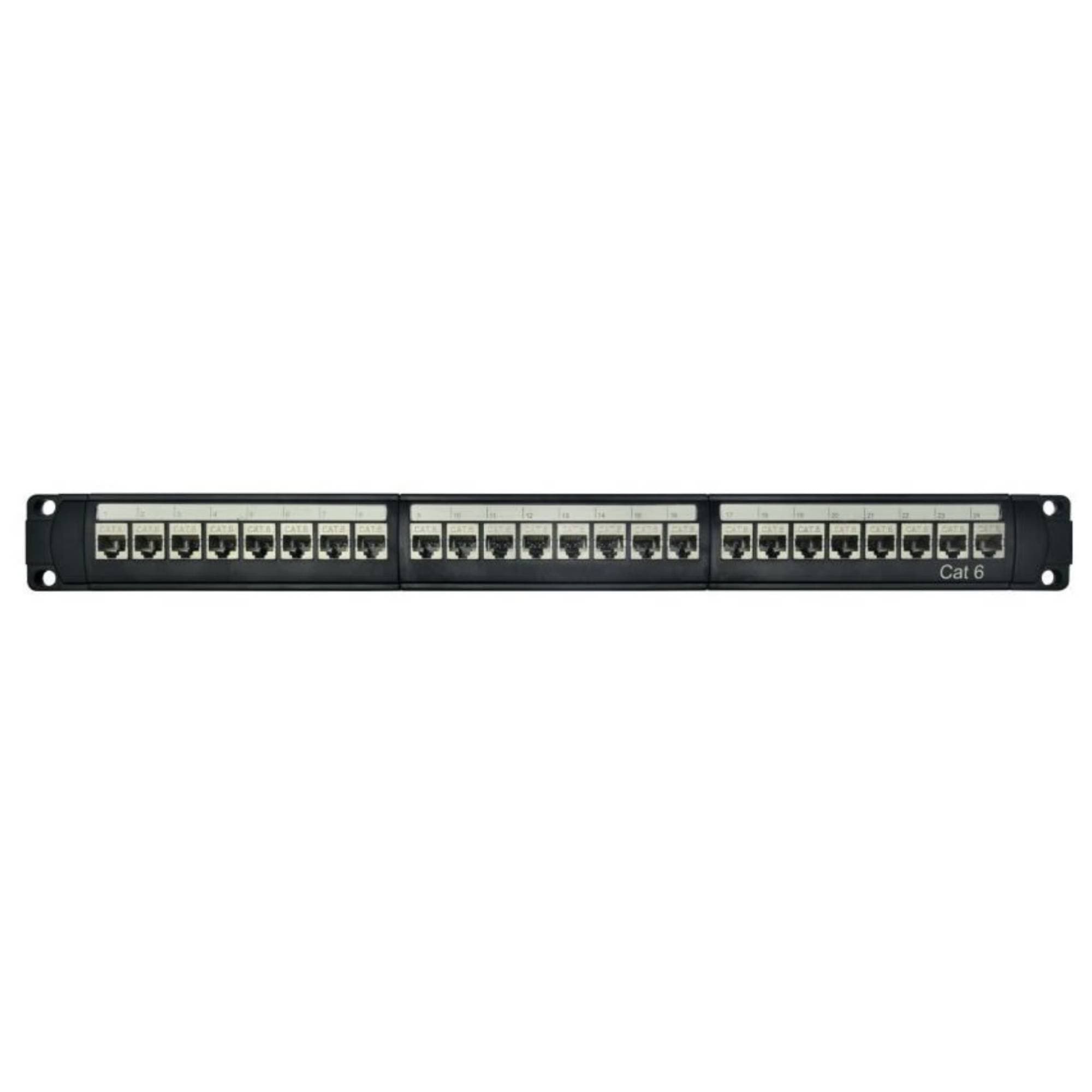 Патч-панель модульная 19'. 1U. CAT6. 24 порта RJ45. экранированная