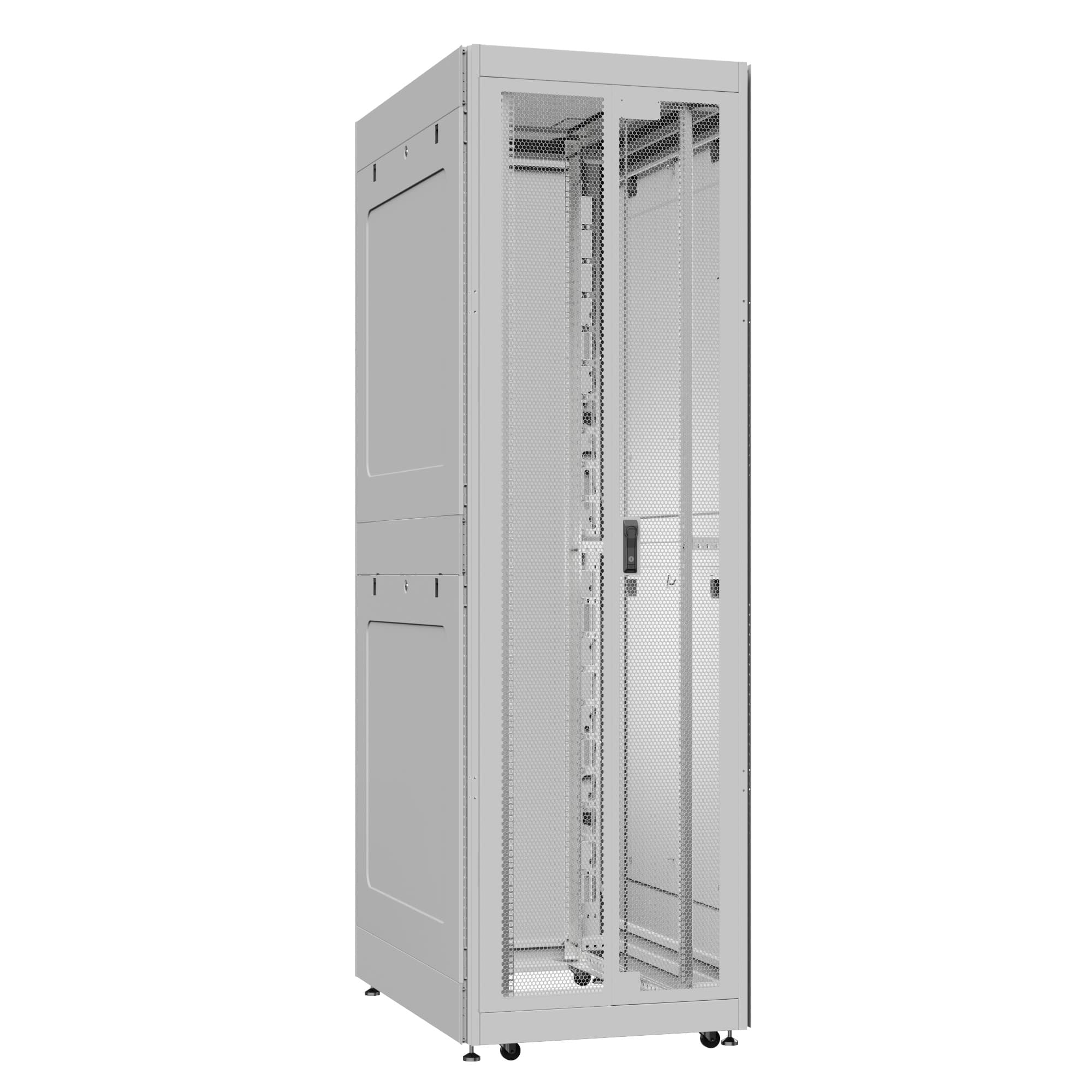 Шкаф серверный 42U 800х1200 передняя дверь: двустворчатая перфорированная IP20. задняя дверь: одностворчатая перфорированная IP20. боковые панели: глухой металл. цвет: серый RAL7035