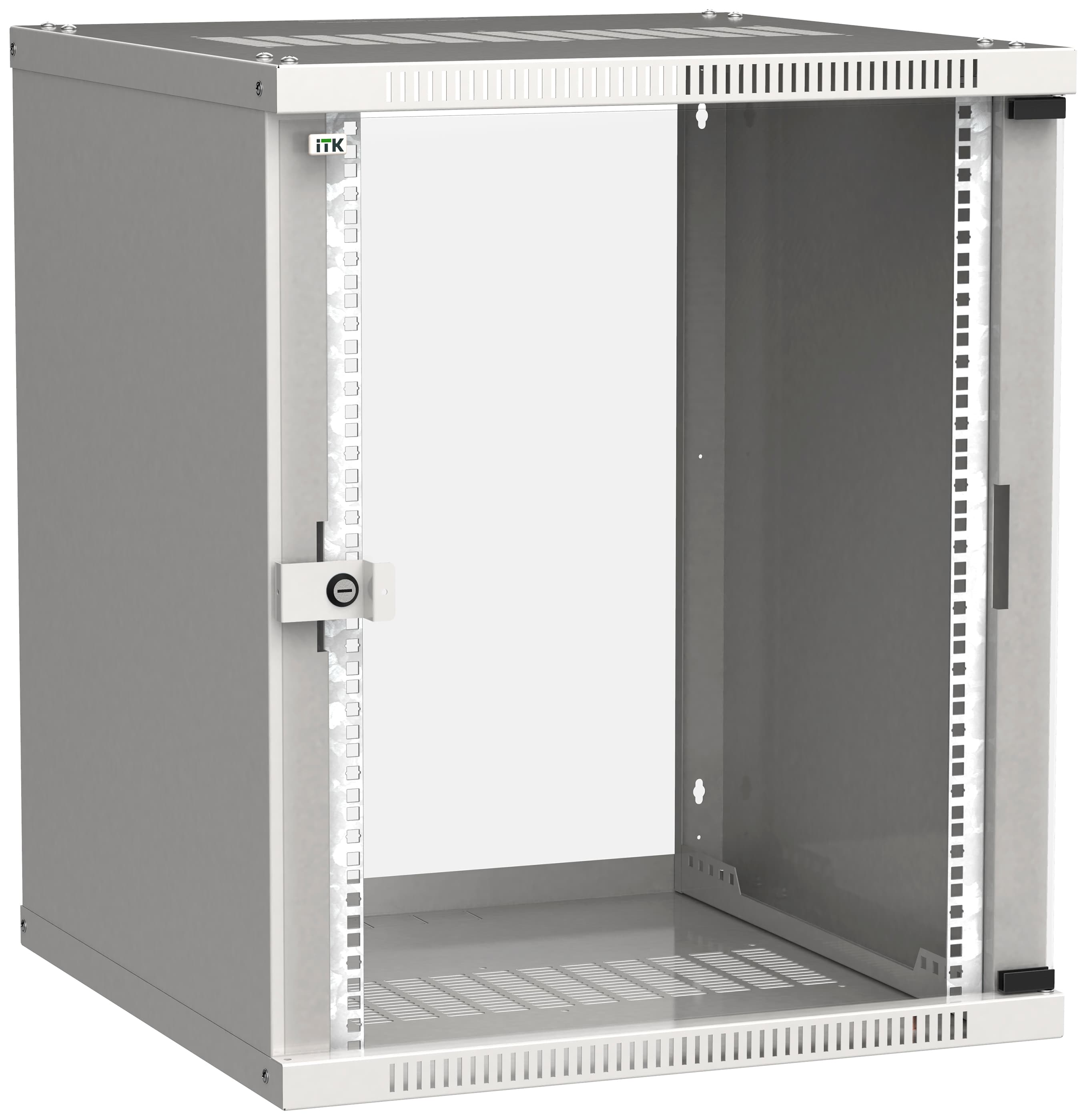 Шкаф LINEA WE 15U 600x650мм дверь стекло серый