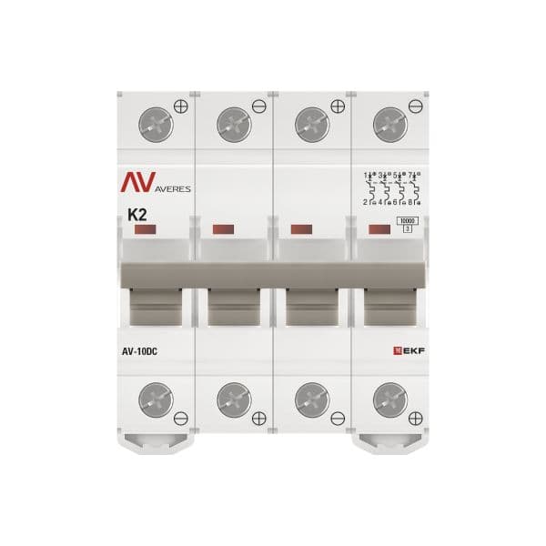 Выключатель автоматический AV-10 DC 4P 2A (K) 10kA AVERES