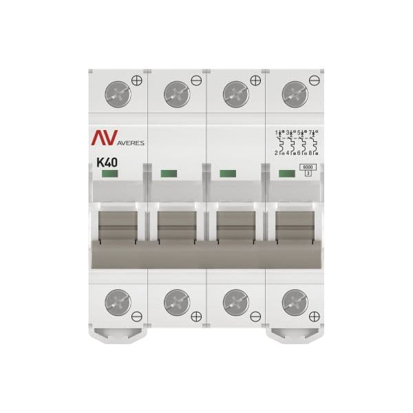 Выключатель автоматический AV-6 DC 4P 40A (K) 6kA AVERES